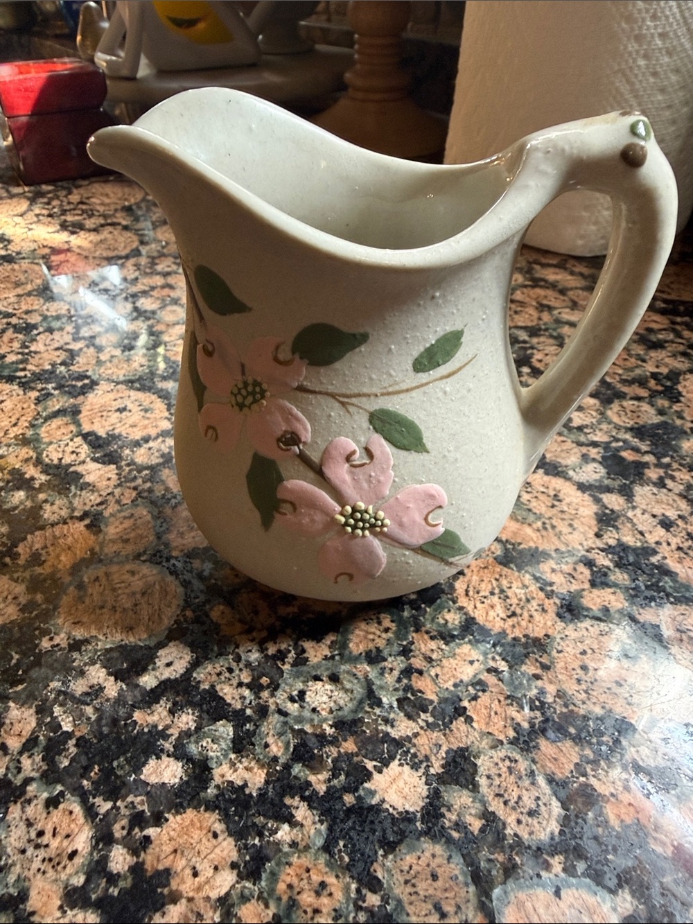 E.H.H. Pottery Hand Painted Pink Dogwood Creamer